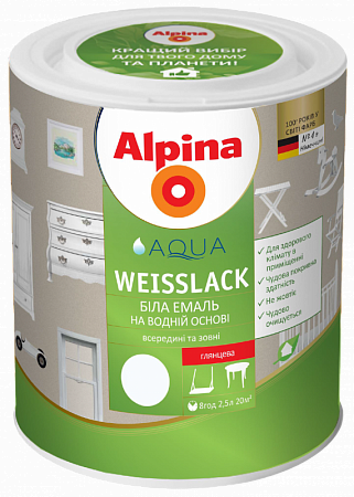 Эмаль Alpina Aqua Weisslack /мат. 0,75л